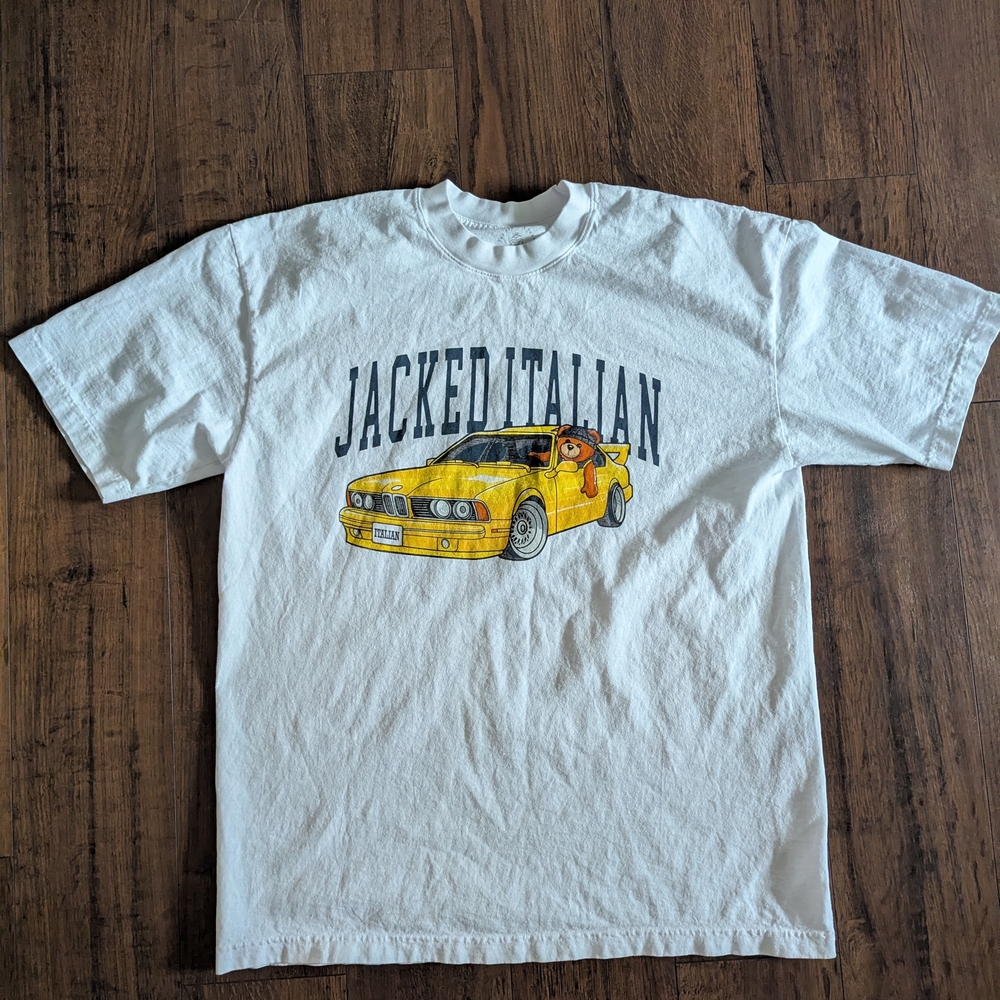 Inaka Power White 'Jacked Italian' Oversized Tee